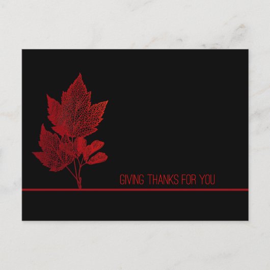 Zakelijke Thanksgiving rode bladeren Feestdagenkaart (Voorkant)