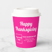 Zakelijke Thanksgiving Roze papieren beker (Achterkant)