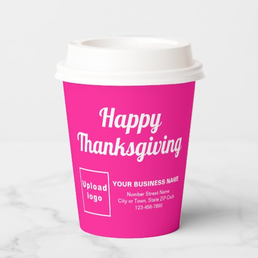 Zakelijke Thanksgiving Roze papieren beker (Achterkant)