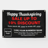 Zakelijke Thanksgiving Sale op Black Rectangle Spandoek (Horizontaal)