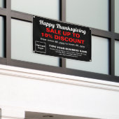 Zakelijke Thanksgiving Sale op Black Rectangle Spandoek (Buitenkant Gebouw)