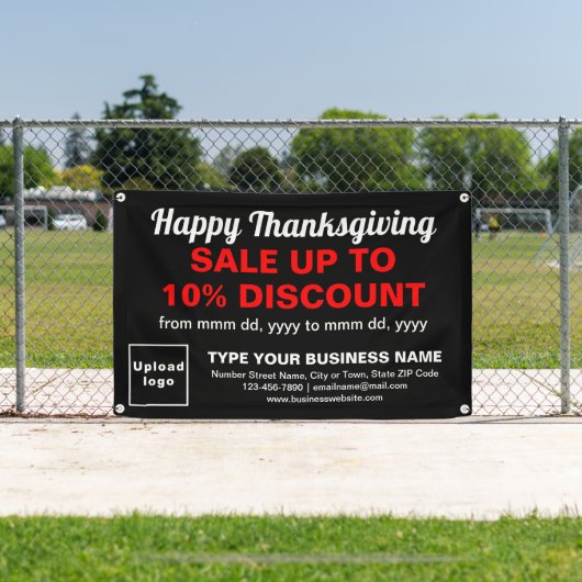 Zakelijke Thanksgiving Sale op Black Rectangle Spandoek (Insitu)