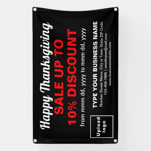 Zakelijke Thanksgiving Sale op Black Rectangle Spandoek (Verticaal)