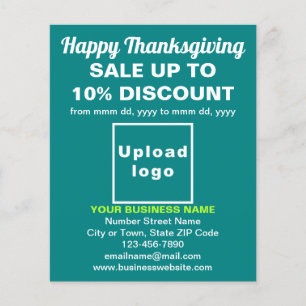 Zakelijke Thanksgiving Sale op Blauwgroen Green Fl Flyer