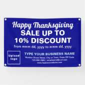 Zakelijke Thanksgiving Sale op Blue Rectangle Spandoek (Horizontaal)