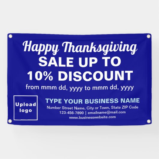 Zakelijke Thanksgiving Sale op Blue Rectangle Spandoek (Horizontaal)
