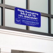 Zakelijke Thanksgiving Sale op Blue Rectangle Spandoek (Buitenkant Gebouw)