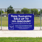Zakelijke Thanksgiving Sale op Blue Rectangle Spandoek (Insitu)