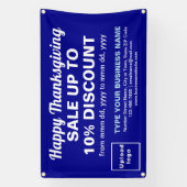 Zakelijke Thanksgiving Sale op Blue Rectangle Spandoek (Verticaal)