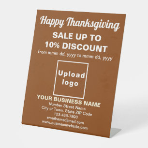 Zakelijke Thanksgiving Sale op Bruin Voetstuk Bord Reclamebord Met Voetstuk