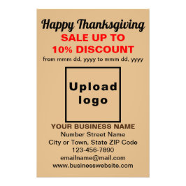 Zakelijke Thanksgiving Sale op Lichtbruin Foto Afdruk