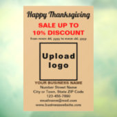 Zakelijke Thanksgiving Sale op Lichtbruin Raamsticker (Vel 3)