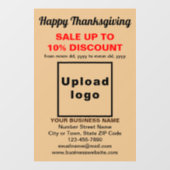 Zakelijke Thanksgiving Sale op Lichtbruin Raamsticker (Vel)