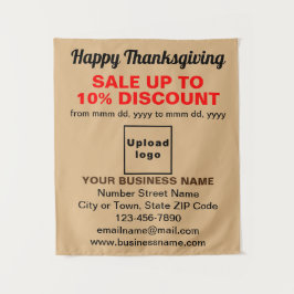 Zakelijke Thanksgiving Sale op lichtbruin tapijt Wandkleed