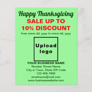 Zakelijke Thanksgiving Sale op Light Green Flyer