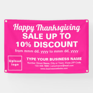 Zakelijke Thanksgiving Sale op Roze Rechthoek Spandoek