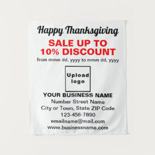 Zakelijke Thanksgiving Sale op Witte Tapijten Wandkleed