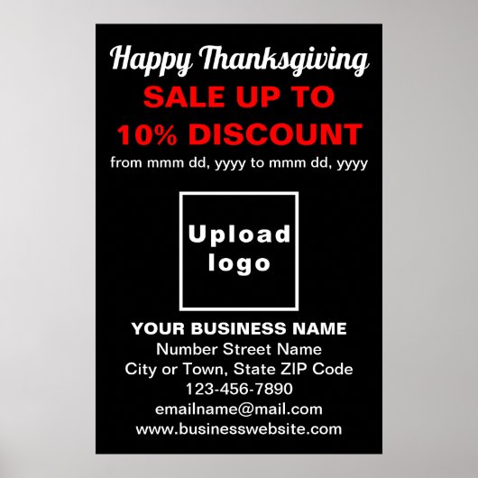 Zakelijke Thanksgiving Sale op zwart Poster (Voorkant)