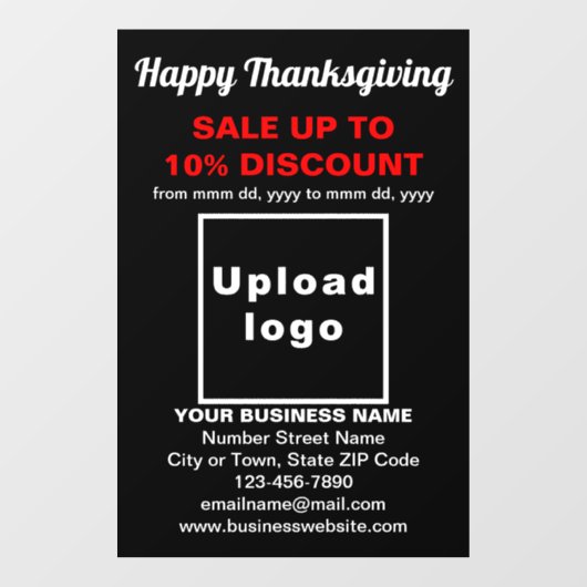 Zakelijke Thanksgiving te koop op Black Window Cli Raamsticker (Vel)