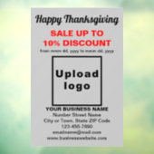 Zakelijke Thanksgiving-uitverkoop op Gray Window C Raamsticker (Vel 3)