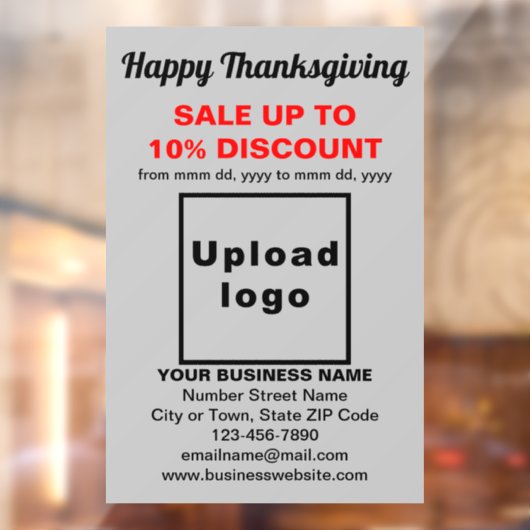Zakelijke Thanksgiving-uitverkoop op Gray Window C Raamsticker (Vel 2)