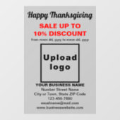 Zakelijke Thanksgiving-uitverkoop op Gray Window C Raamsticker (Vel)