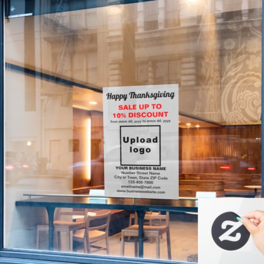 Zakelijke Thanksgiving-uitverkoop op Gray Window C Raamsticker (Cafe Raam)