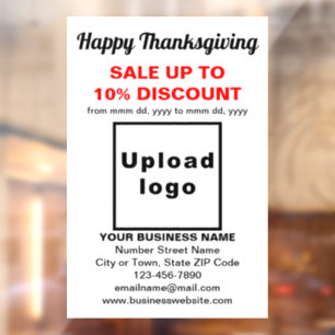 Zakelijke Thanksgiving-uitverkoop van witte raamfo Raamsticker