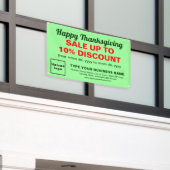 Zakelijke Thanksgiving verkoop, lichtgroene rechth Spandoek (Buitenkant Gebouw)