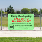 Zakelijke Thanksgiving verkoop, lichtgroene rechth Spandoek (Insitu)