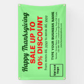 Zakelijke Thanksgiving verkoop, lichtgroene rechth Spandoek (Verticaal)