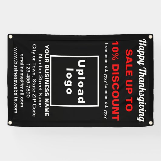 Zakelijke Thanksgiving Verkoop op Black Banner (Horizontaal)