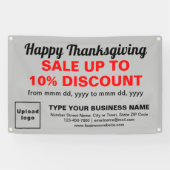 Zakelijke Thanksgiving Verkoop op Grey Rectangle Spandoek (Horizontaal)