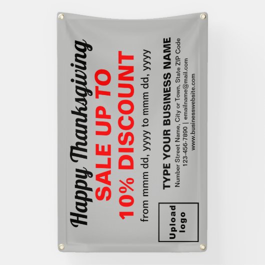 Zakelijke Thanksgiving Verkoop op Grey Rectangle Spandoek (Verticaal)