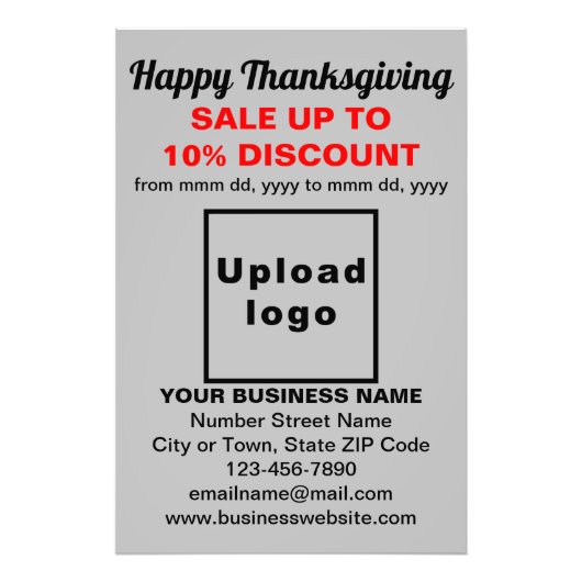Zakelijke Thanksgiving Verkoop op Grijs Fotopapier Foto Afdruk (Voorkant)