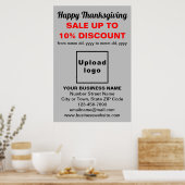 Zakelijke Thanksgiving Verkoop op Grijs Poster (Keuken)