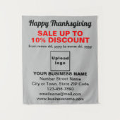 Zakelijke Thanksgiving Verkoop op Grijs Tapestry Wandkleed (Voorkant)