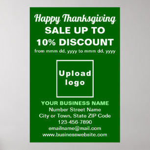 Zakelijke Thanksgiving Verkoop op Groen Poster