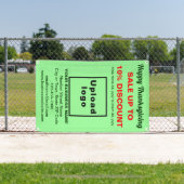 Zakelijke Thanksgiving Verkoop op Licht Groene Ban Spandoek (Insitu)