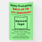 Zakelijke Thanksgiving Verkoop op Licht Groene Ban Spandoek (Verticaal)