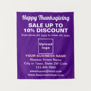 Zakelijke Thanksgiving Verkoop op Paarse Tapestry Wandkleed