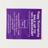 Zakelijke Thanksgiving Verkoop op Paarse Tapestry Wandkleed (Voorkant (horizontaal))
