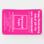 Zakelijke Thanksgiving Verkoop op Roze Banner (Horizontaal)