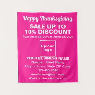 Zakelijke Thanksgiving Verkoop op Roze Tapestry Wandkleed