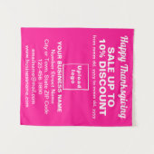 Zakelijke Thanksgiving Verkoop op Roze Tapestry Wandkleed (Voorkant (horizontaal))
