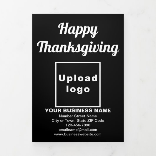 Zakelijke Thanksgiving Zwart Trifold Kaart (Cover)
