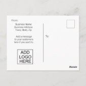 Zakelijke, tijdelijke sluitingsbericht briefkaart (Achterkant)