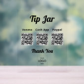 Zakelijke tipjar QR-code logo Acryl Bord (Neutraal)