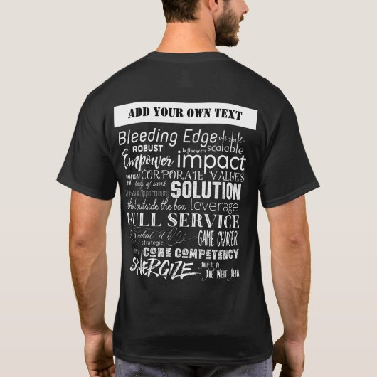Zakelijke trefwoorden Business Jargon Typografie A T-shirt (Achterkant)