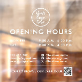 Zakelijke uren QR-code Logo Contactgegevens Wit Raamsticker (Vel 2)